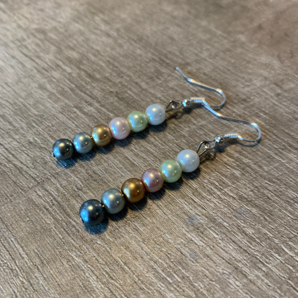 Multi-Color Pearl Drop Earrings